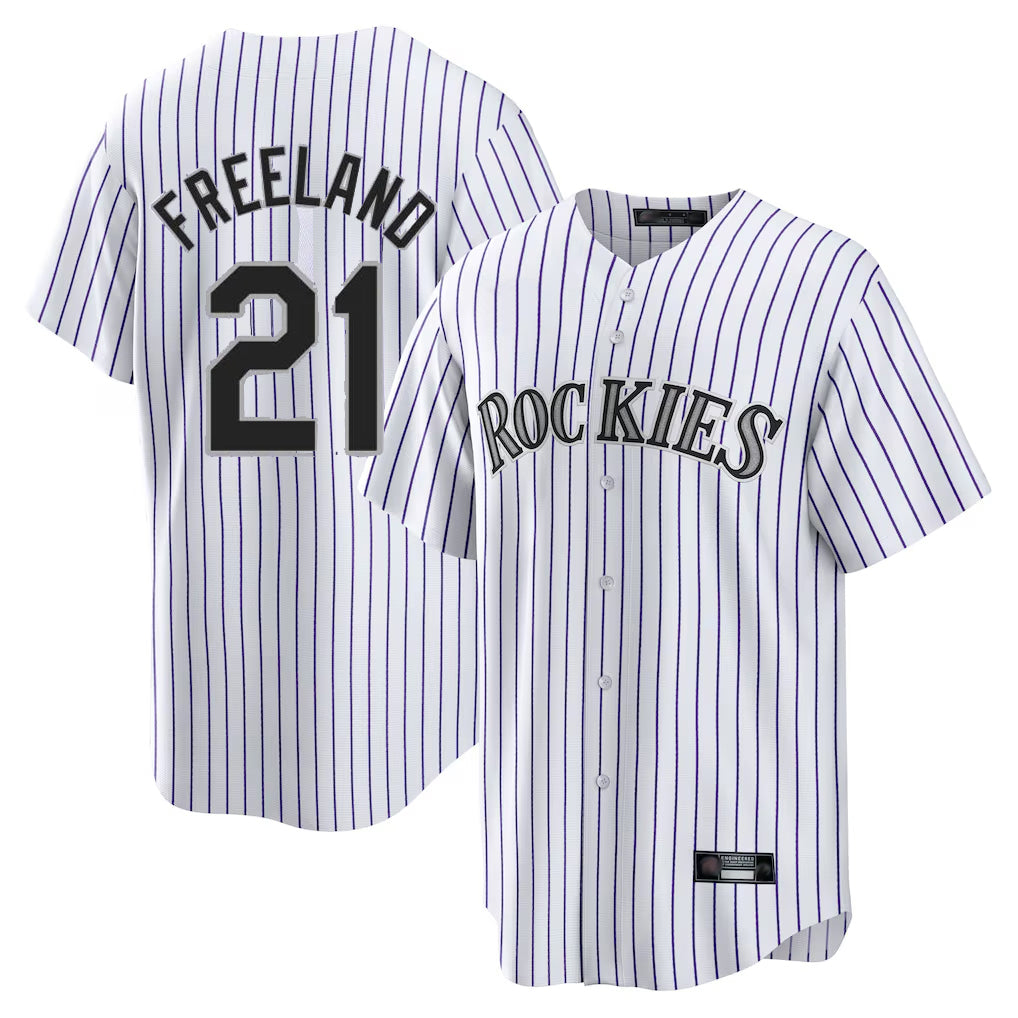 Cooneas C.Rockies #21 Kyle Freeland Player White Game Home Stitched Jerseys