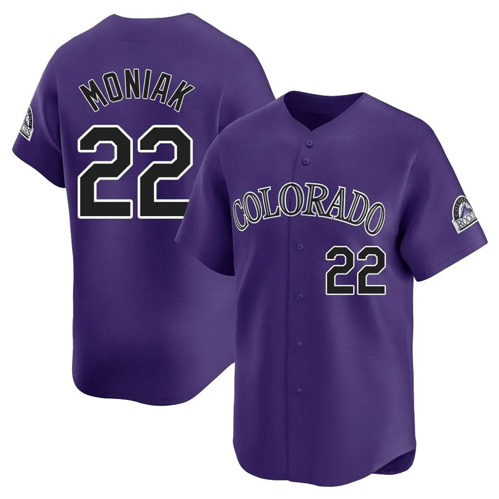 Cooneas C.Rockies #22 Mickey Moniak Player Purple Limited Home Stitched Jerseys