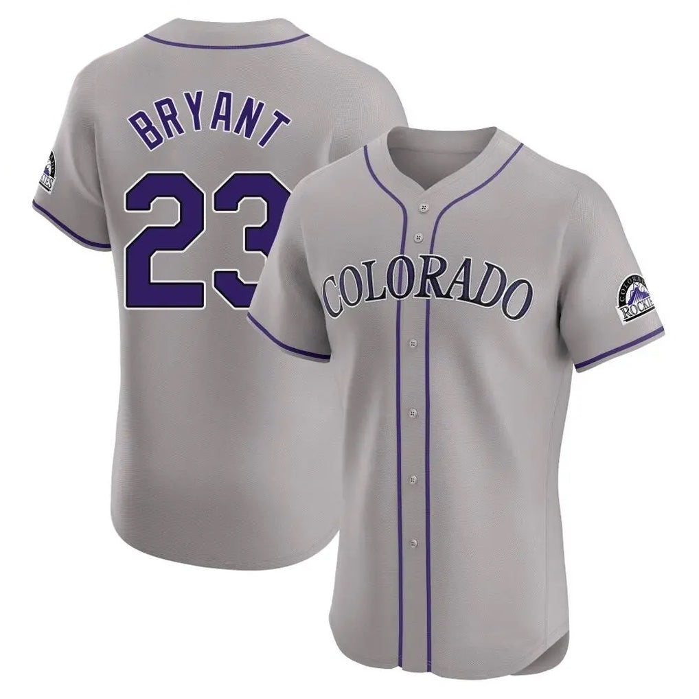 Cooneas C.Rockies #23 Kris Bryant Player Gray Limited Home Stitched Jerseys