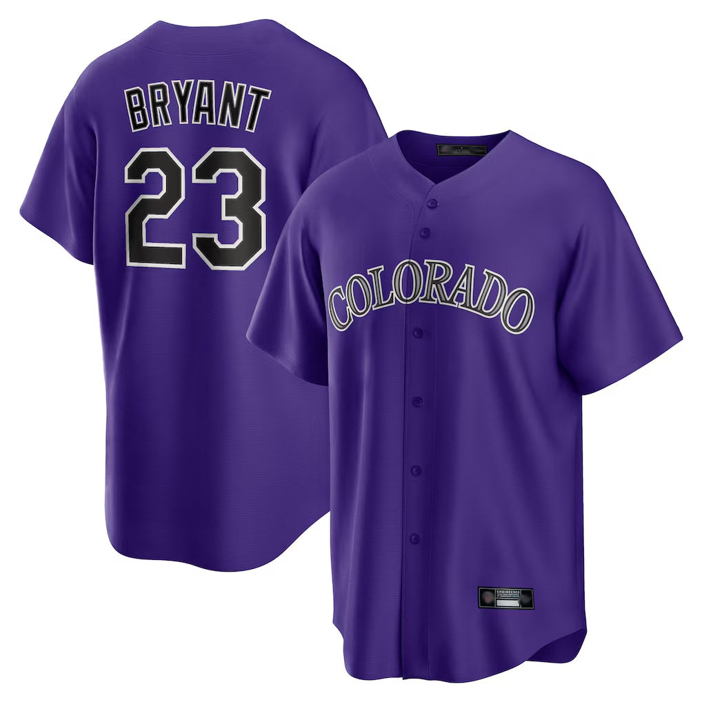 Cooneas C.Rockies #23 Kris Bryant Player Purple Game Home Stitched Jerseys