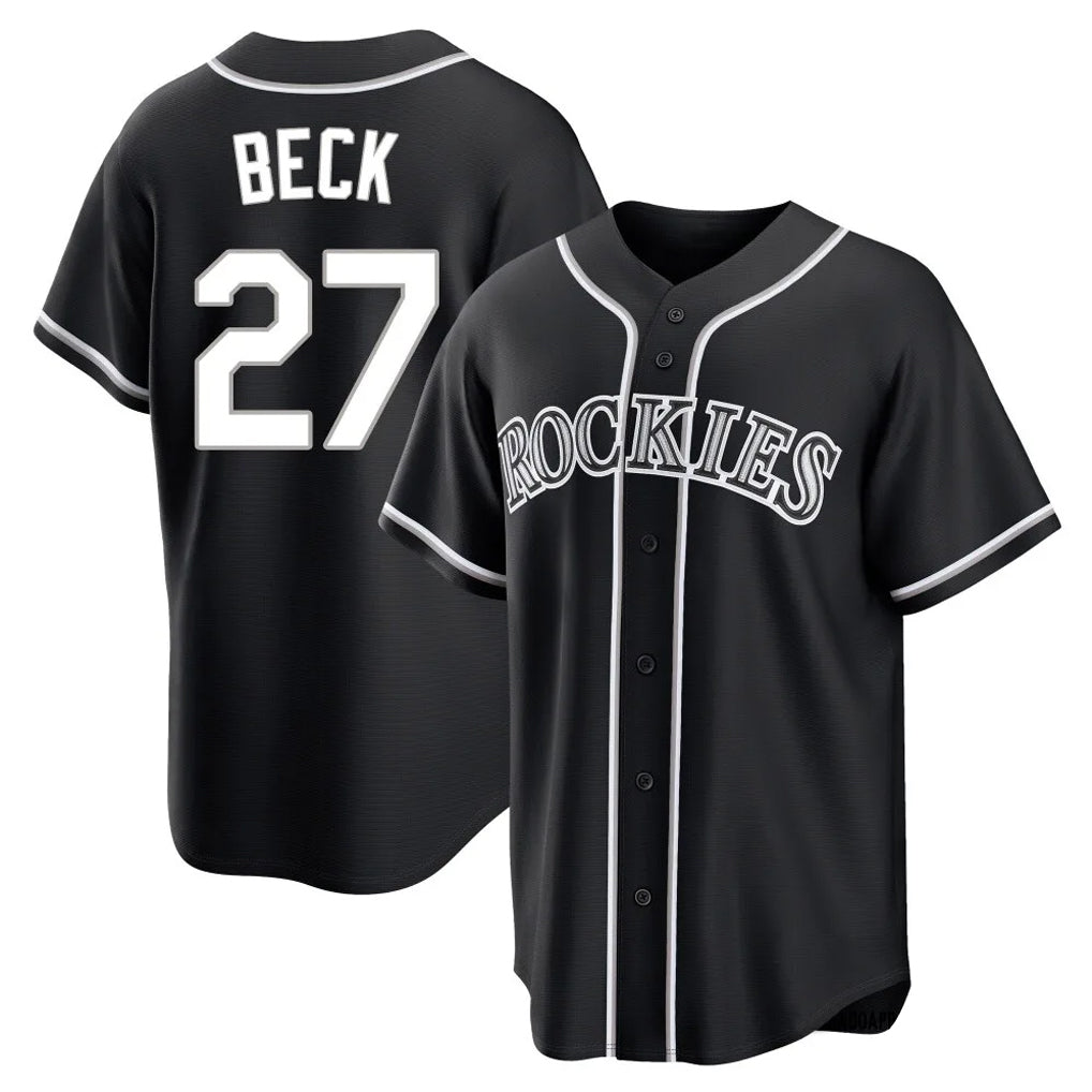 Cooneas C.Rockies #27 Jordan Beck Player Black Fashion Out Home Game Stitched Jerseys