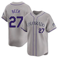Cooneas C.Rockies #27 Jordan Beck Player Gray Limited Home Stitched Jerseys