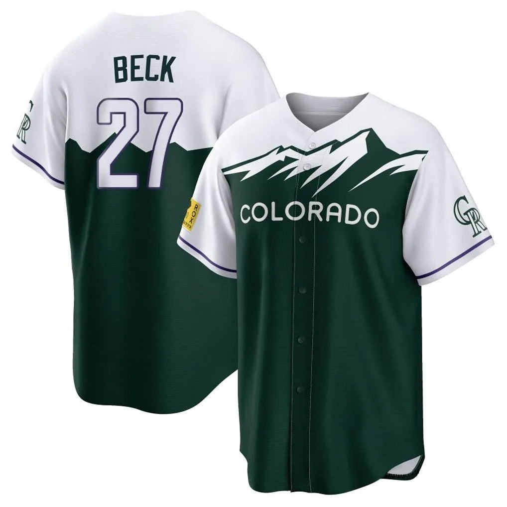 Cooneas C.Rockies #27 Jordan Beck Player Green City Connect Home Game Stitched Jerseys
