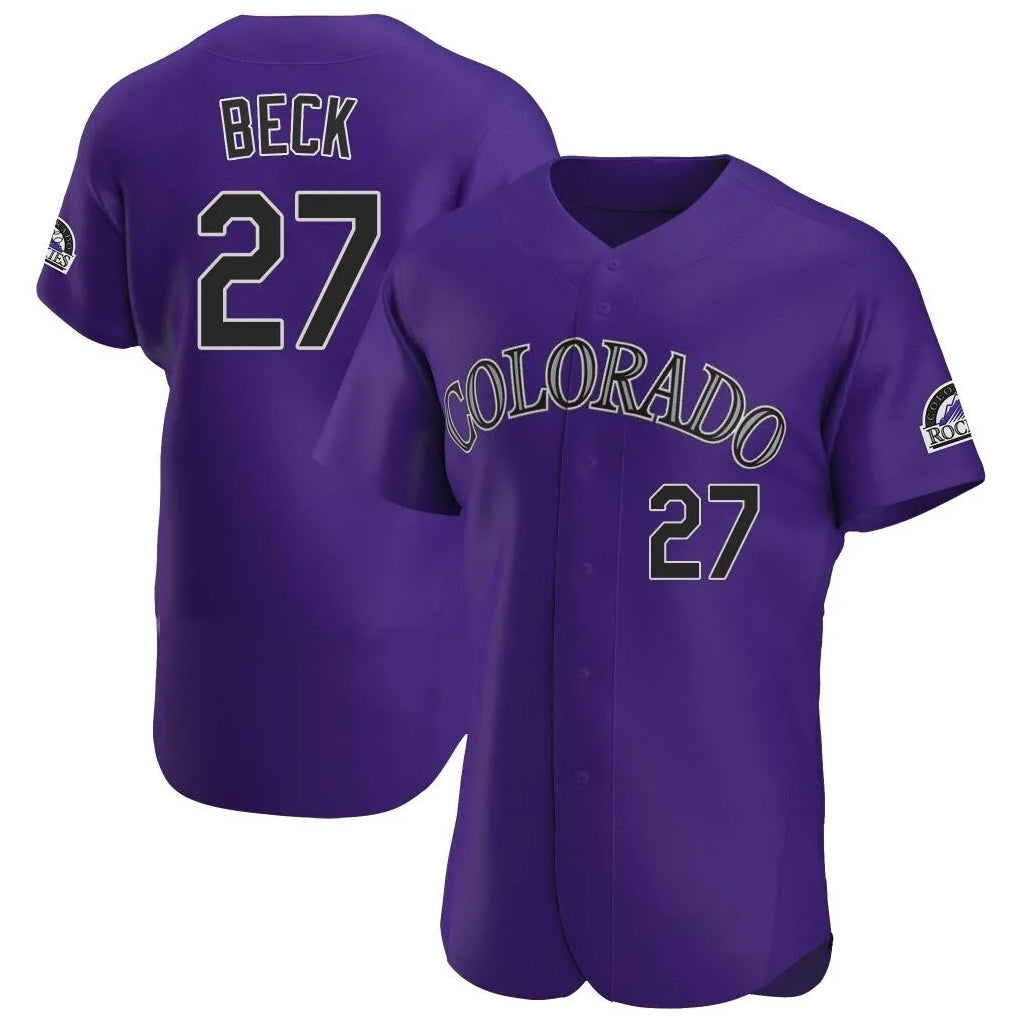 Cooneas C.Rockies #27 Jordan Beck Player Purple Limited Elite Home Stitched Jerseys