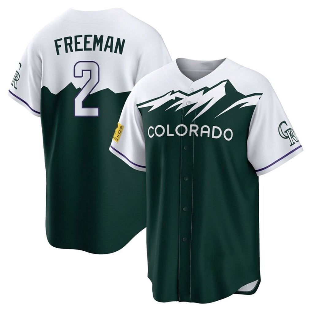 Cooneas C.Rockies #2 Tyler Freeman Player Green City Connect Home Game Stitched Jerseys