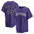 Cooneas C.Rockies #49 Antonio Senzatela Player Purple Game Home Stitched Jerseys