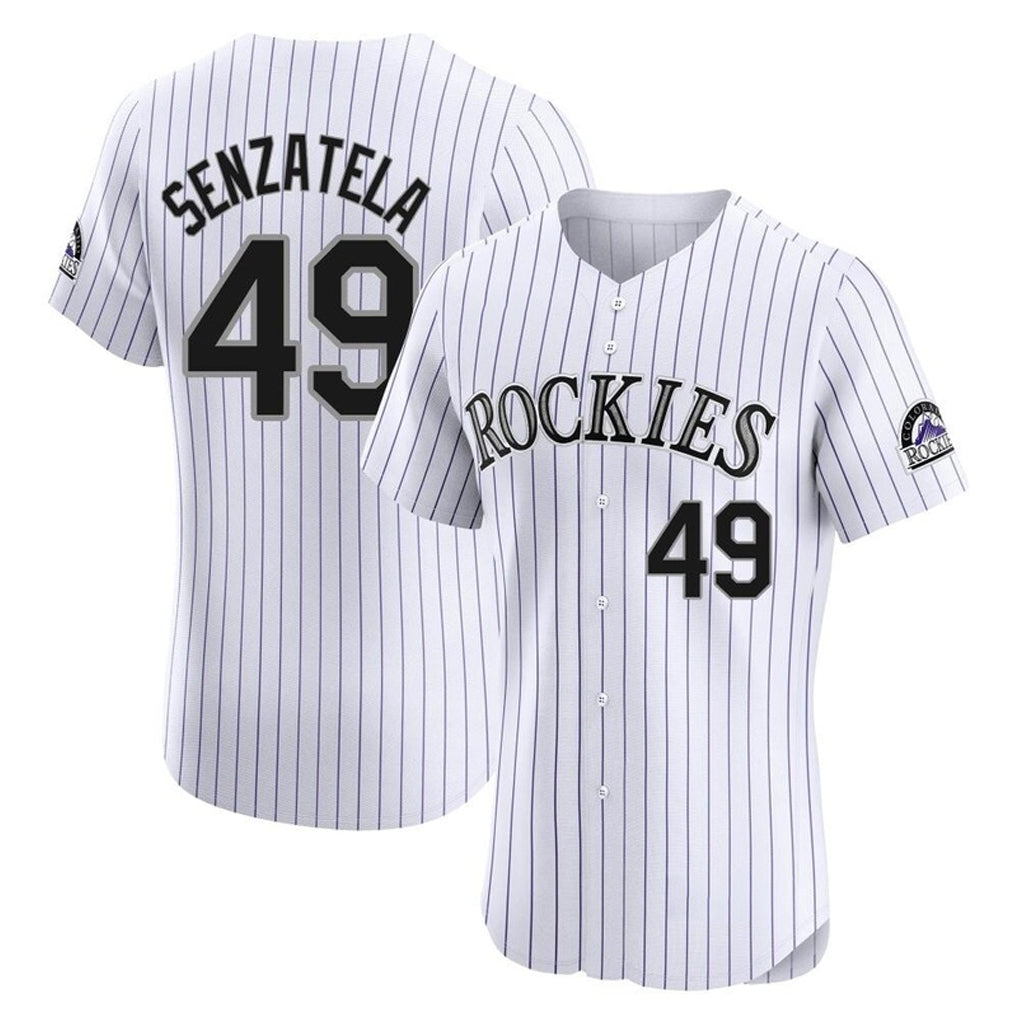 Cooneas C.Rockies #49 Antonio Senzatela Player White Limited Elite Home Stitched Jerseys