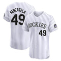 Cooneas C.Rockies #49 Antonio Senzatela Player White Limited Elite Home Stitched Jerseys