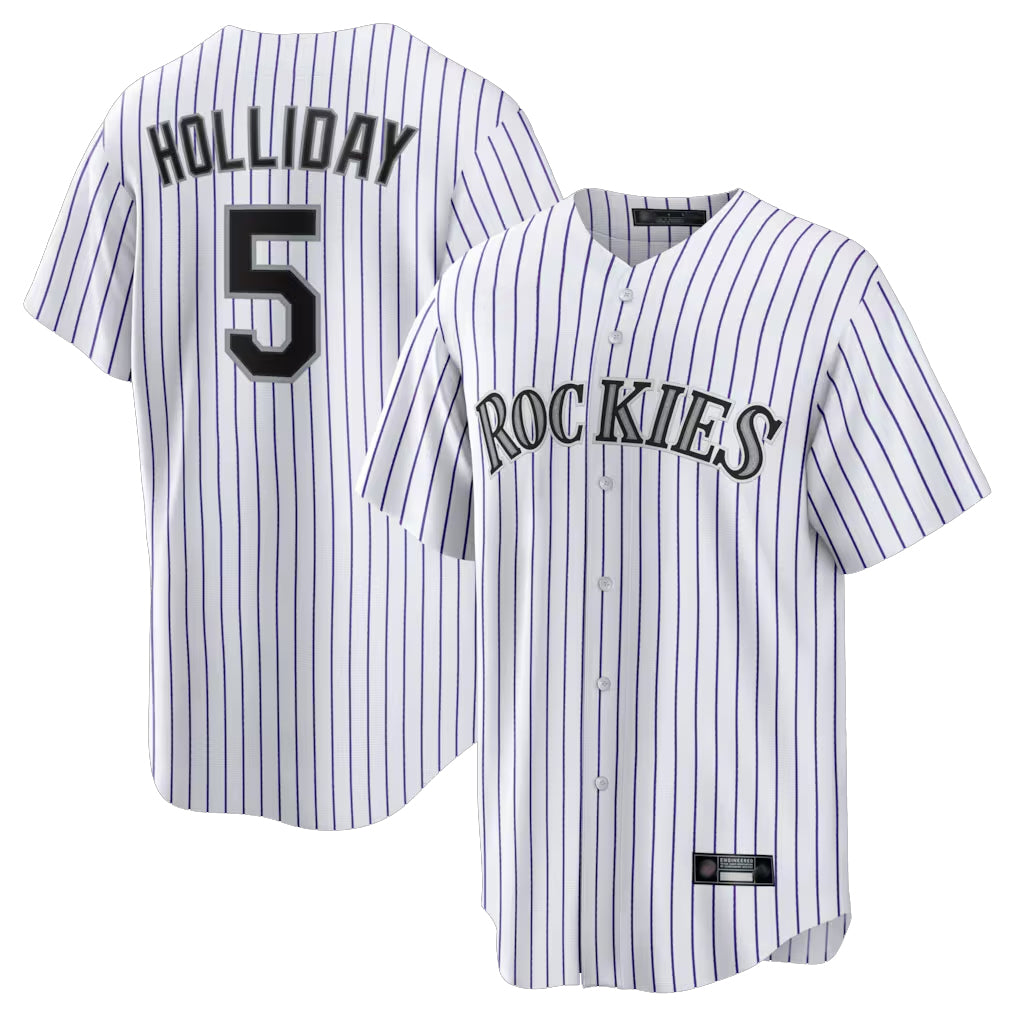 Cooneas C.Rockies #5 Matt Holliday Player White Game Home Stitched Jerseys