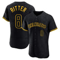 Cooneas C.Rockies #8 Ryan Ritter Player Black Snake Skin City Limited Elite Home Stitched Jerseys