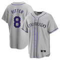 Cooneas C.Rockies #8 Ryan Ritter Player Gray Game Home Stitched Jerseys
