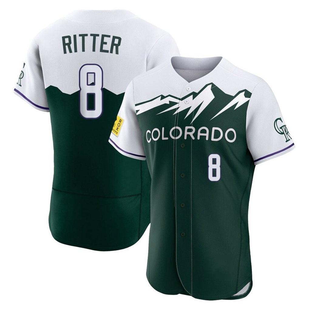 Cooneas C.Rockies #8 Ryan Ritter Player Green City Connect Limited Elite Home Stitched Jerseys