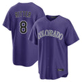 Cooneas C.Rockies #8 Ryan Ritter Player Purple Game Home Stitched Jerseys