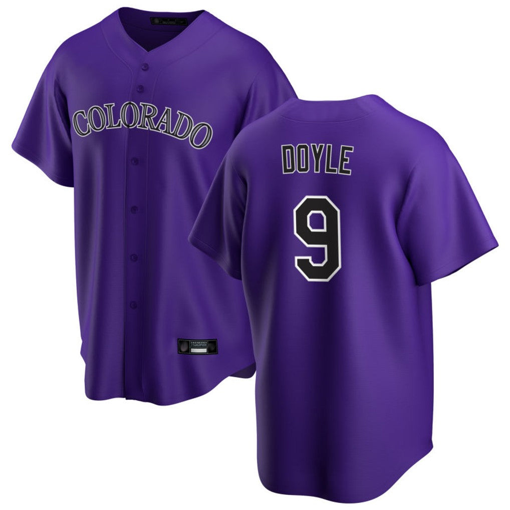 Cooneas C.Rockies #9 Brenton Doyle Player Purple Game Home Stitched Jerseys