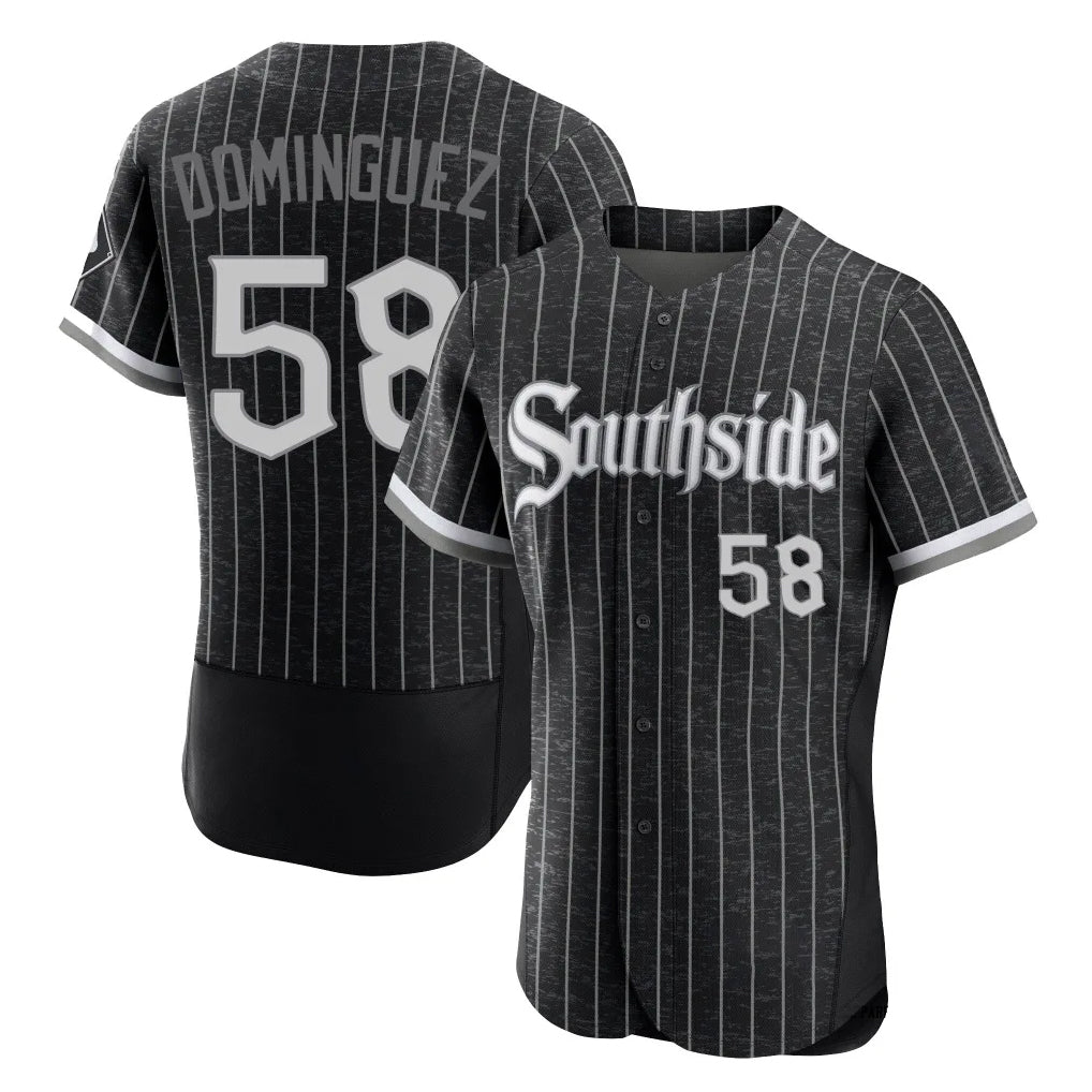 Cooneas C.White Sox #58 Seranthony Dom¡§anguez Player Black City Connect Limited Elite Home Stitched Jerseys