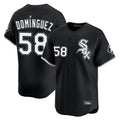 Cooneas C.White Sox #58 Seranthony Dom¡§anguez Player Black Limited Home Stitched Jerseys