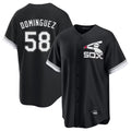 Cooneas C.White Sox #58 Seranthony Dom¡§anguez Player Black Spring Training Game Stitched Jerseys