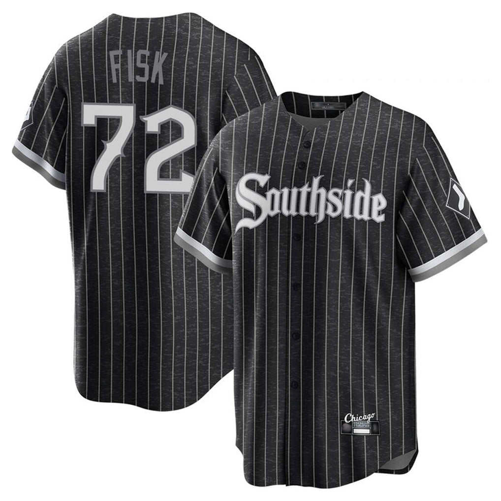 Cooneas C.White Sox #72 Carlton Fisk Player Black City Connect Home Game Stitched Jerseys