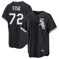 Cooneas C.White Sox #72 Carlton Fisk Player Black Home Game Stitched Jerseys