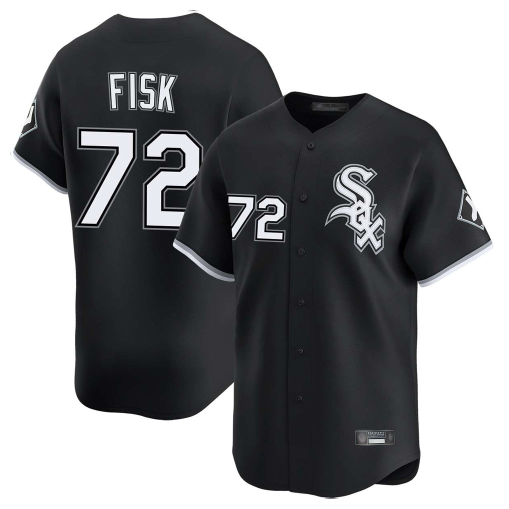 Cooneas C.White Sox #72 Carlton Fisk Player Black Limited Home Stitched Jerseys