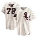 Cooneas C.White Sox #72 Carlton Fisk Player Cream Cooperstown Collection Limited Home Stitched Jerseys