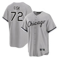 Cooneas C.White Sox #72 Carlton Fisk Player Gray Home Game Stitched Jerseys