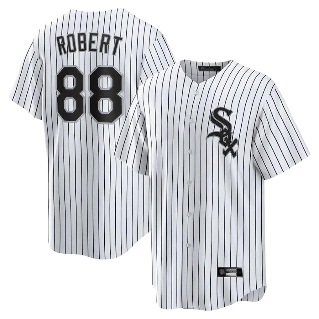 Cooneas C.White Sox #88 Luis Robert Jr Player White Stripe Home Game Stitched Jerseys