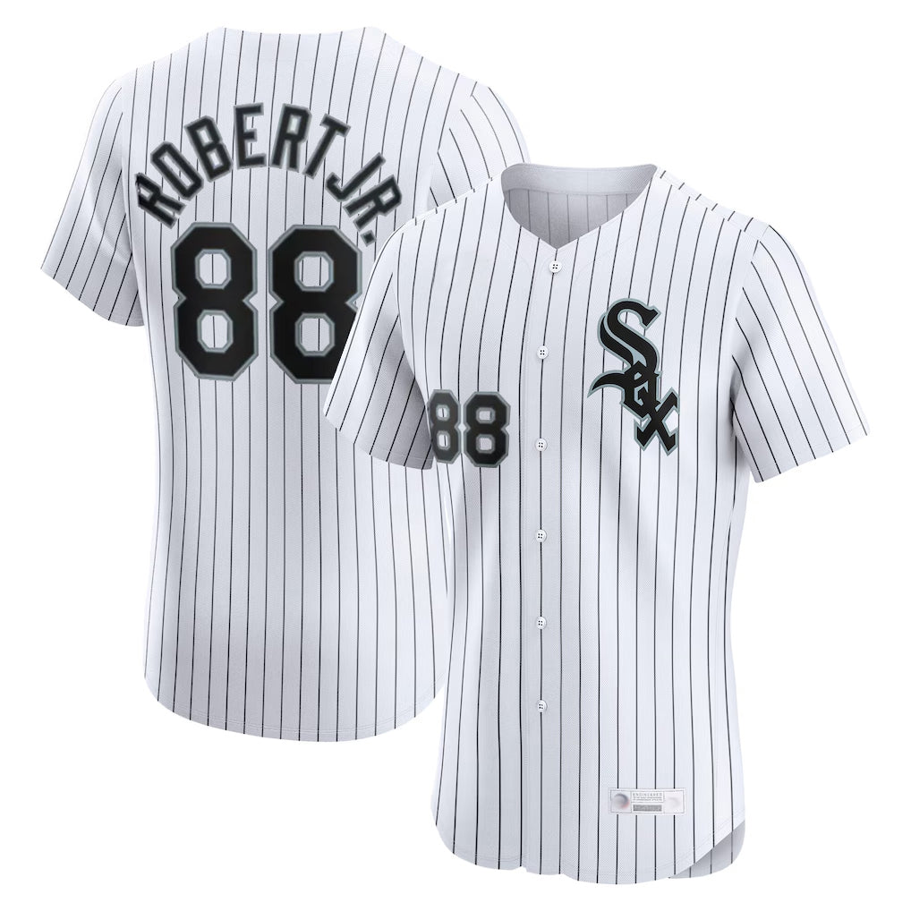 Cooneas C.White Sox #88 Luis Robert Jr Player White Stripe Limited Elite Home Stitched Jerseys
