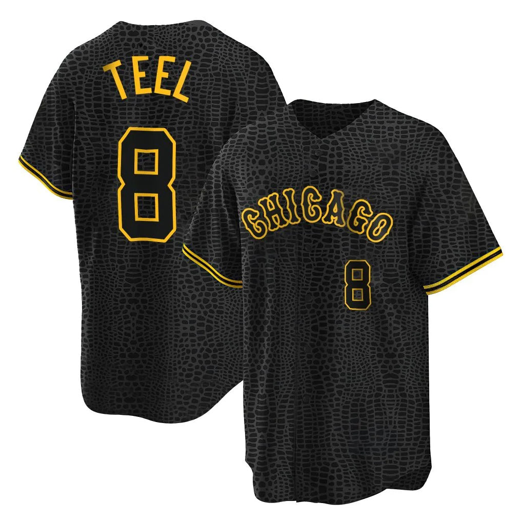 Cooneas C.White Sox #8 Kyle Teel Player Black Snake Skin City Home Game Stitched Jerseys