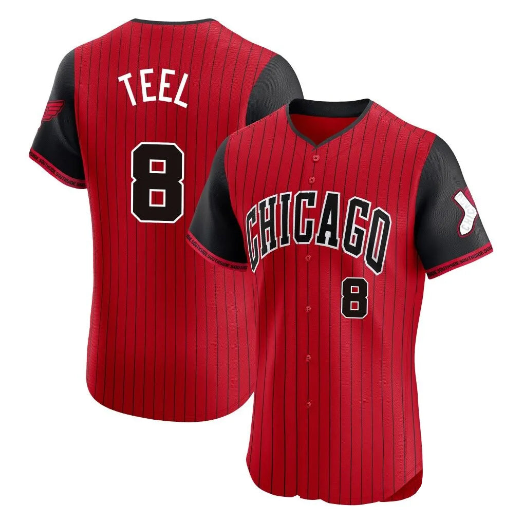 Cooneas C.White Sox #8 Kyle Teel Player Red City Connect Limited Elite Home Stitched Jerseys