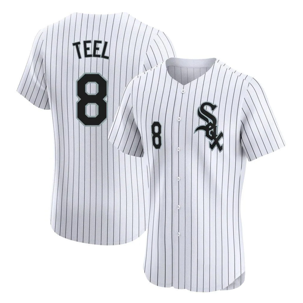 Cooneas C.White Sox #8 Kyle Teel Player White Stripe Limited Elite Home Stitched Jerseys