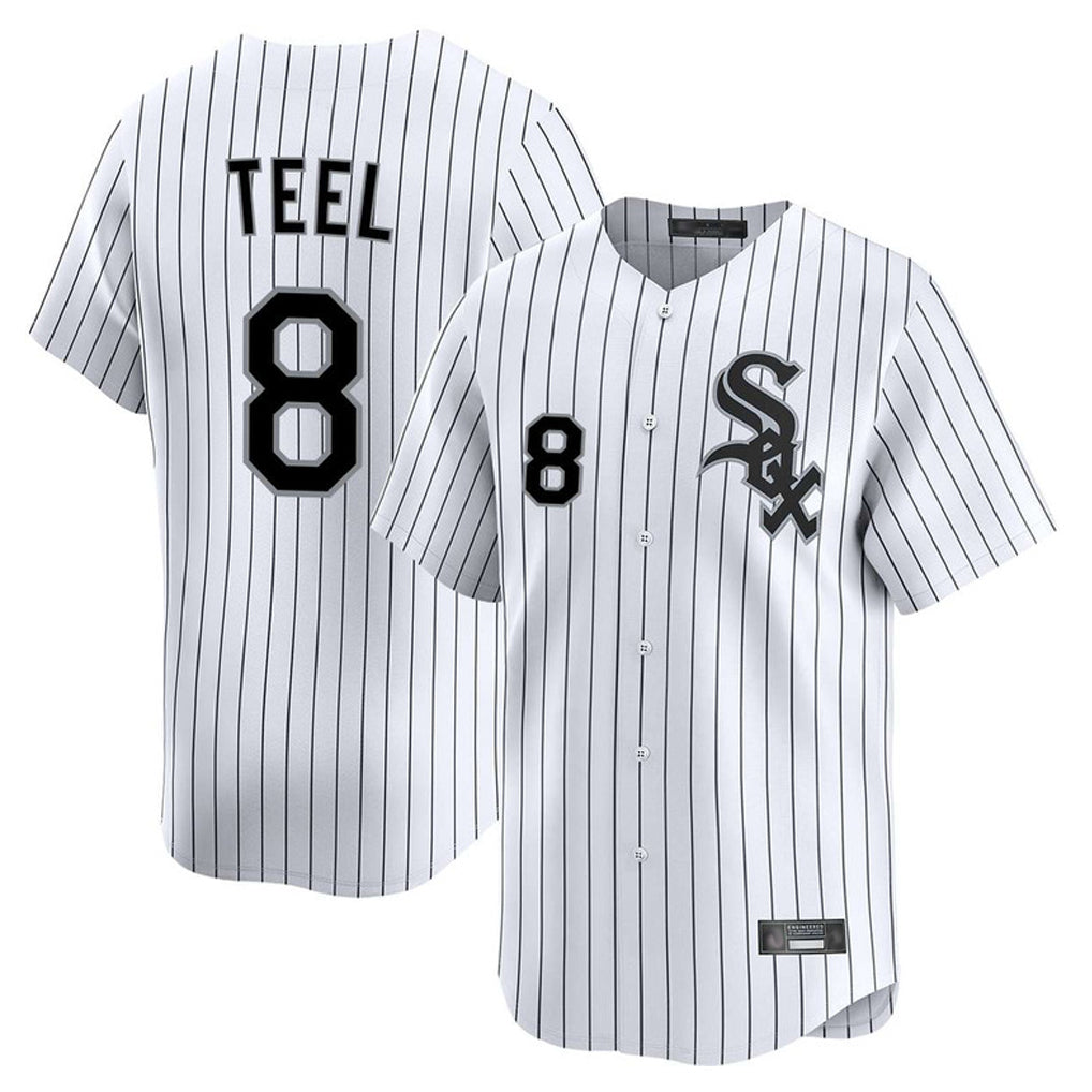 Cooneas C.White Sox #8 Kyle Teel Player White Stripe Limited Home Stitched Jerseys