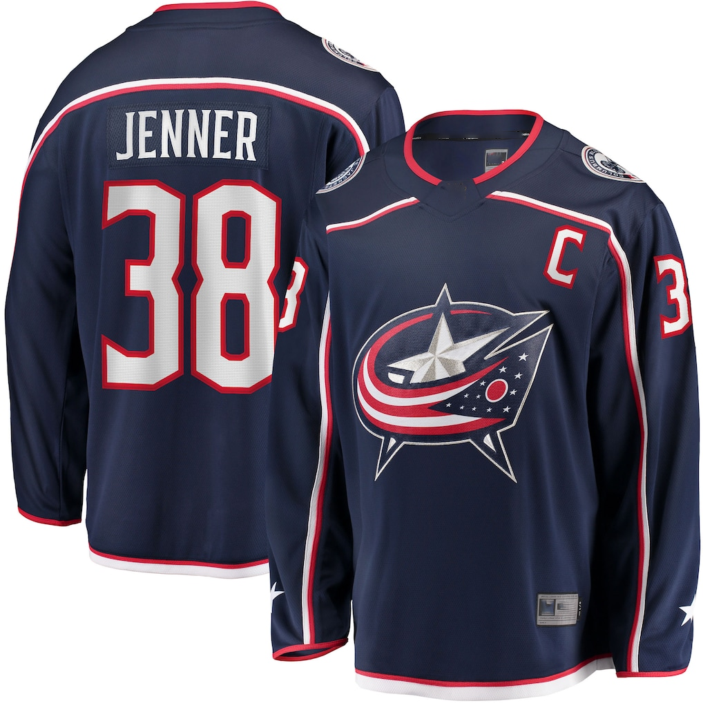 Cooneas CB.Jackets #34 Cole Sillinger Navy Home Breakaway Player Jersey