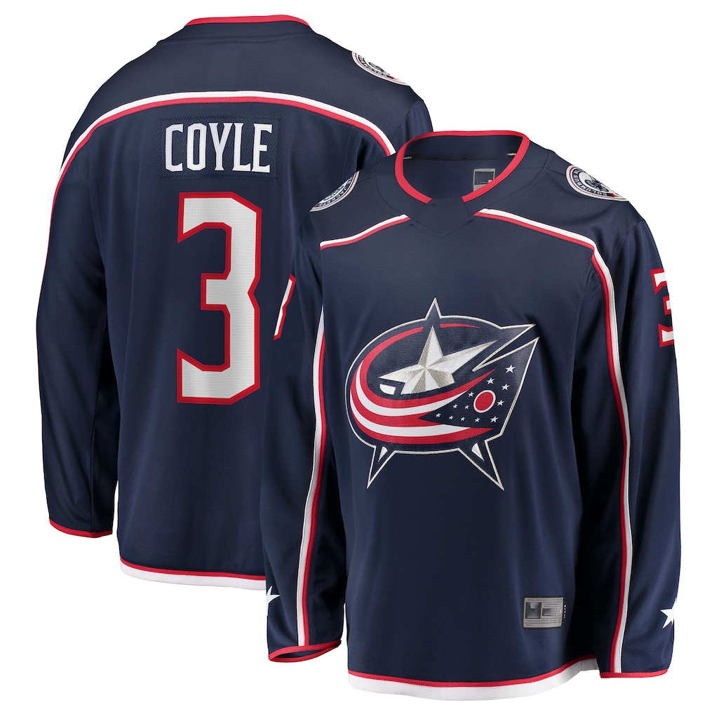Cooneas CB.Jackets #3 Charlie Coyle Navy Home Breakaway Jersey