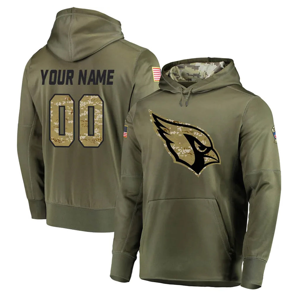 Cooneas Custom A.Cardinals Olive Salute to Service Limited Hoodie Any Name & Numbers Stitched Jerseys