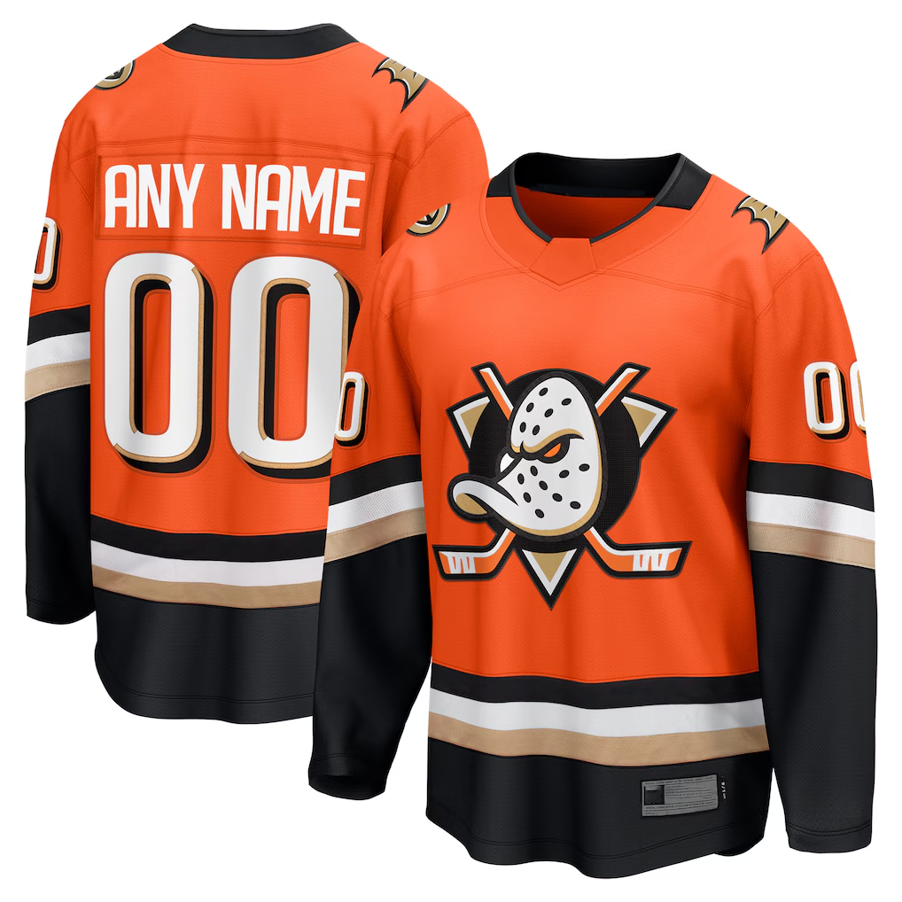 Cooneas Custom A.Ducks Orange Home Breakaway Jerseys