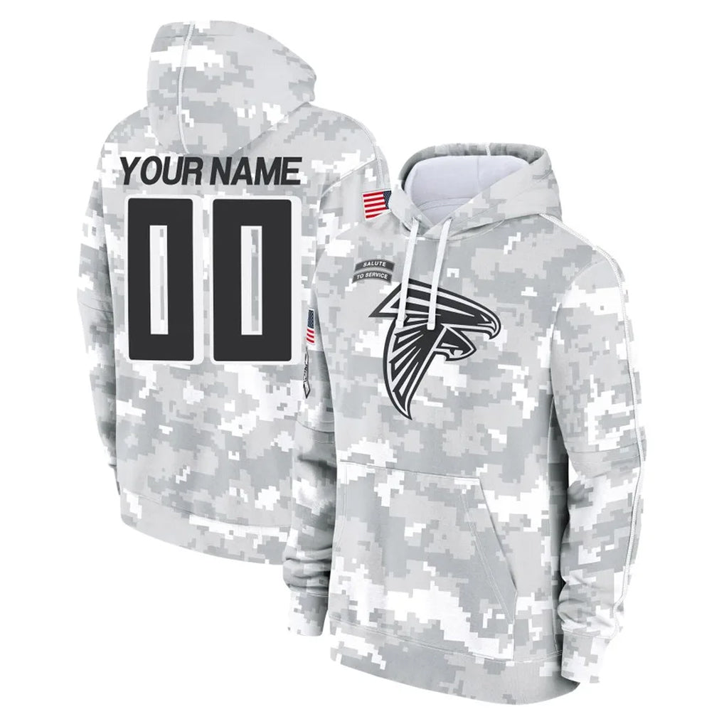 Cooneas Custom A.Falcons Arctic Camo Salute to Service Limited Hoodie Any Name & Numbers Stitched Jerseys