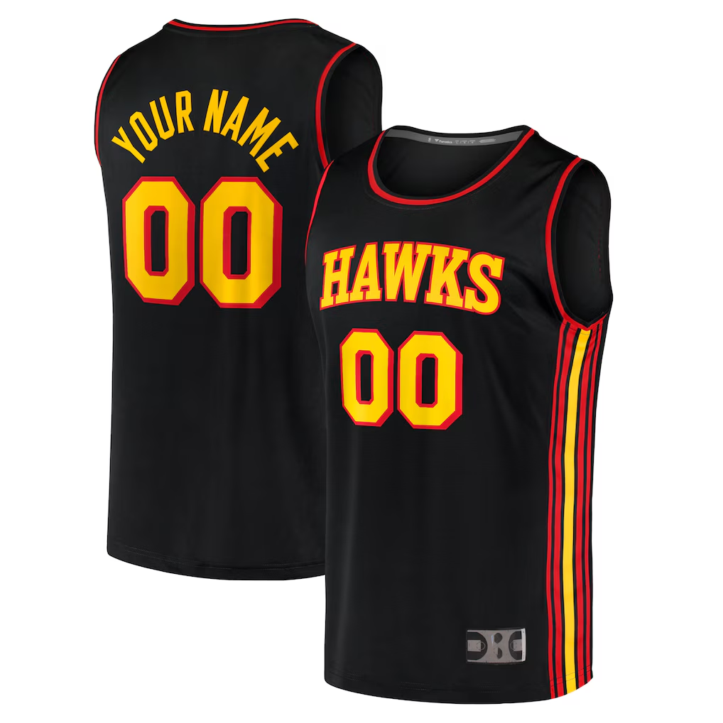 Cooneas Custom A.Hawks Black Fast Break Replica Jerseys - Statement Edition