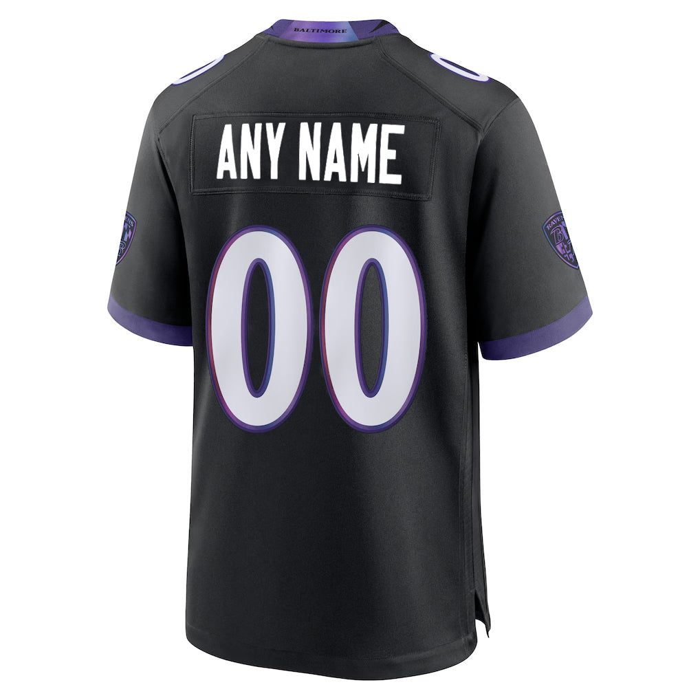 Cooneas Custom B.Ravens Black Home Game Any Name & Numbers Stitched Jerseys