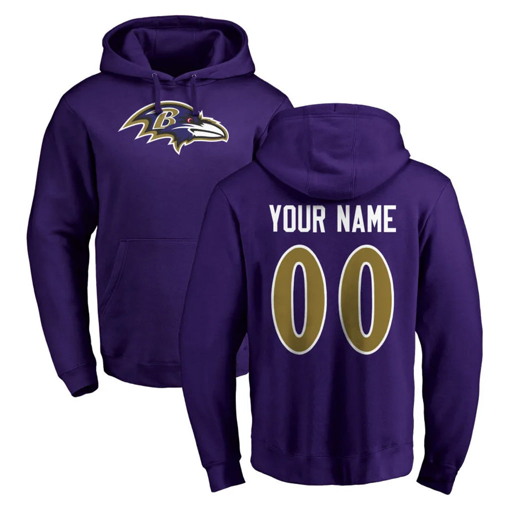 Cooneas Custom B.Ravens Purple Salute to Service Pullover Hoodie Any Name & Numbers Stitched Jerseys
