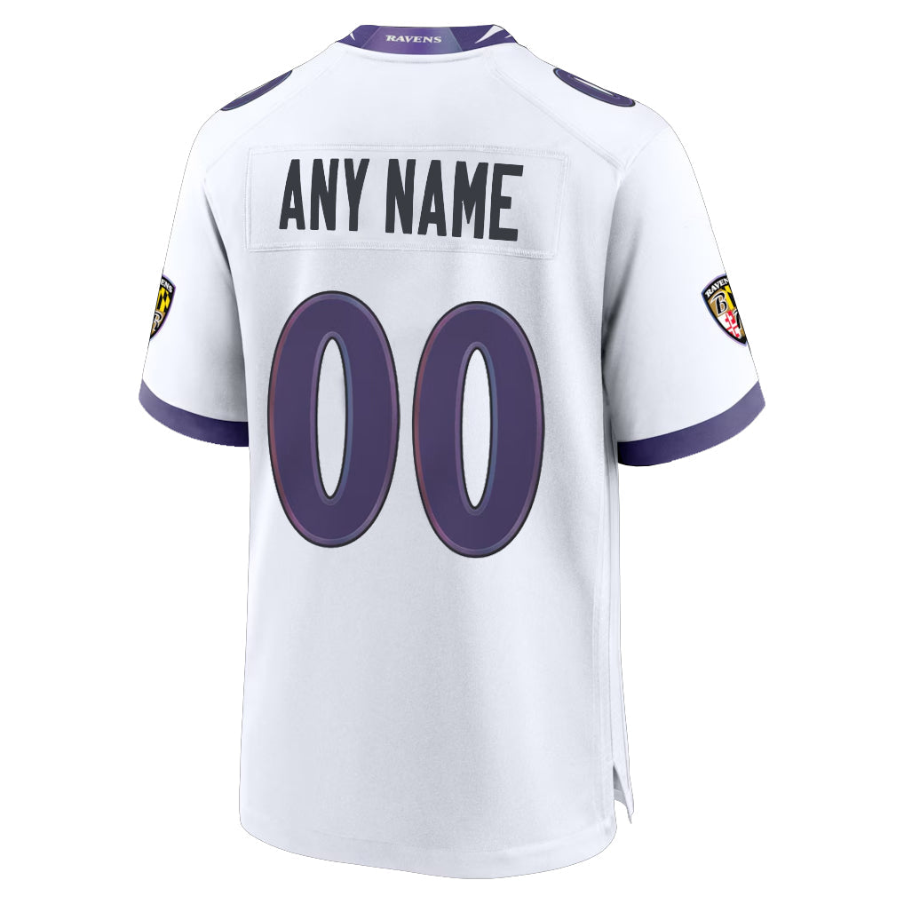 Cooneas Custom B.Ravens White Home Game Any Name & Numbers Stitched Jerseys