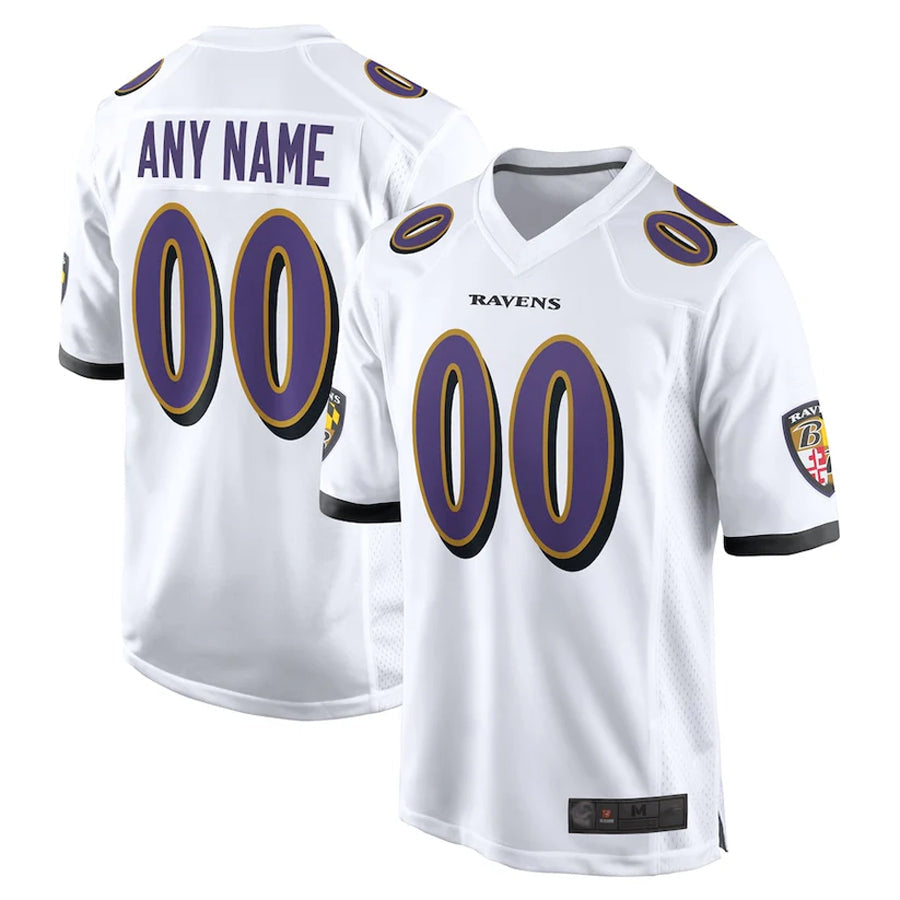 Cooneas Custom B.Ravens White Home Game Stitched Jerseys