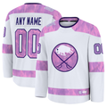Cooneas Custom B.Sabres White 2024 Hockey Fights Cancer Practice Stitched Jerseys