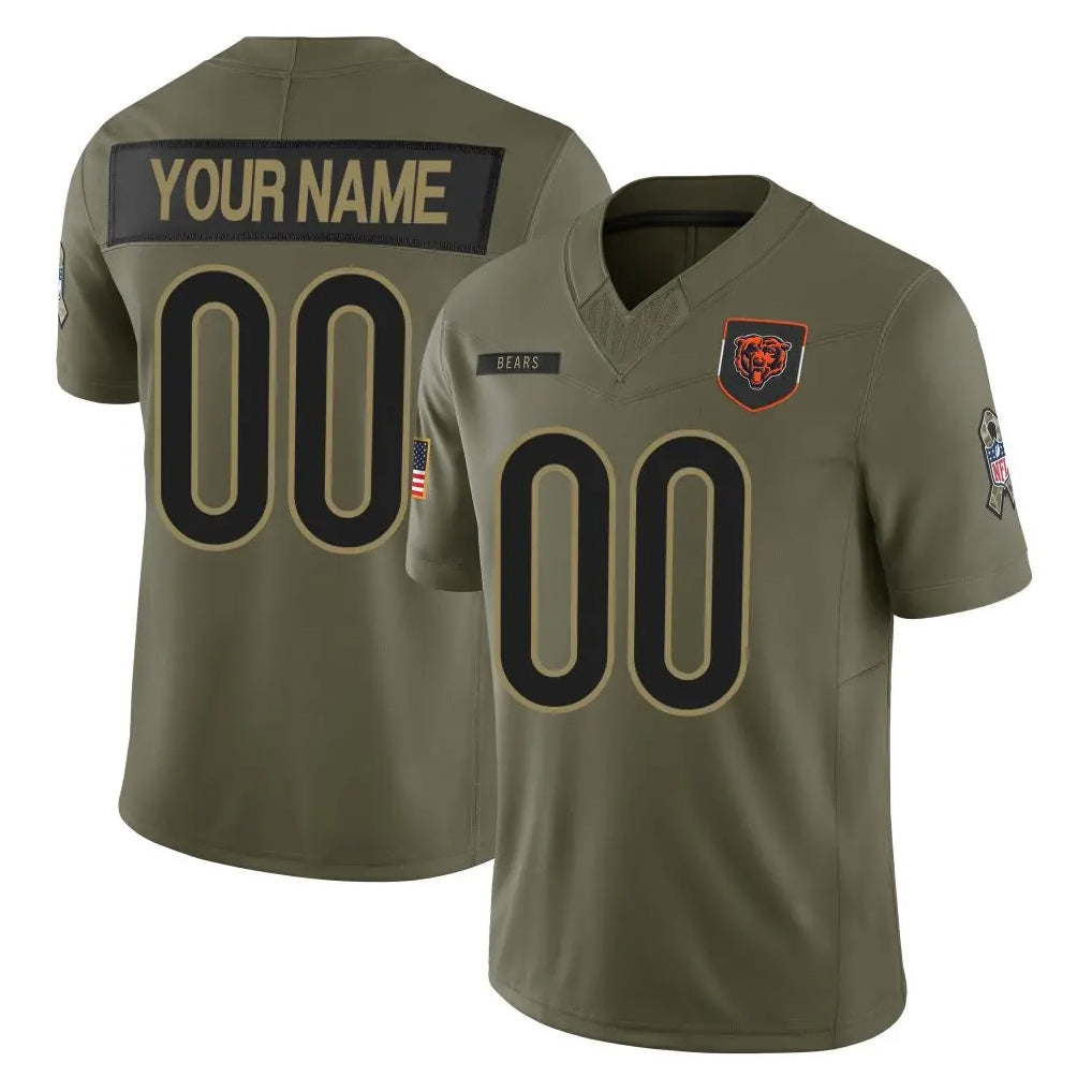 Cooneas Custom C.Bears Olive Salute to Service Limited Home Game Any Name & Numbers Stitched Jerseys