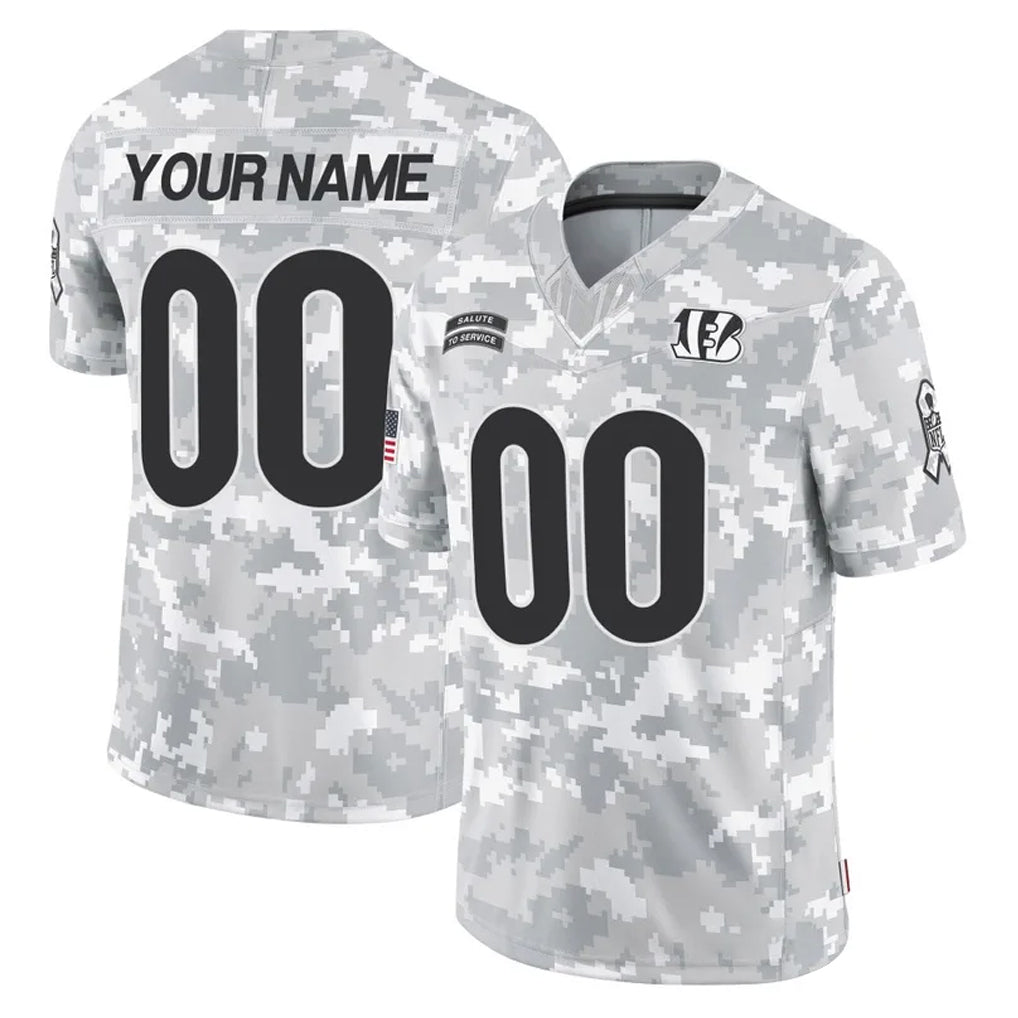 Cooneas Custom C.Bengals Arctic Camo Salute to Service Limited Any Name & Numbers Stitched Jerseys