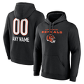 Cooneas Custom C.Bengals Black Personalized Name & Number Team Wordmark Pullover Hoodie Stitched Jerseys