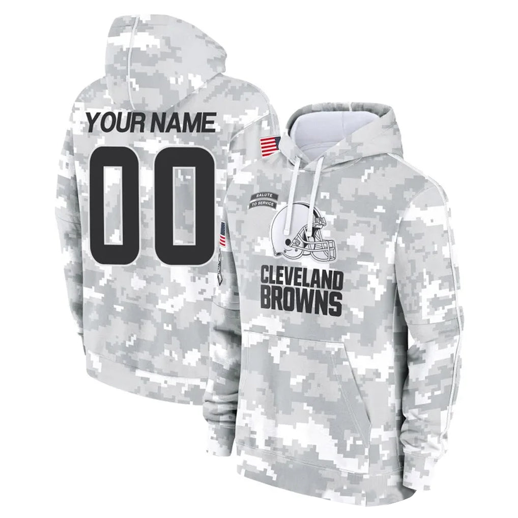 Cooneas Custom C.Browns Arctic Camo Salute to Service Hoodies Limited Any Name & Numbers Stitched Jerseys