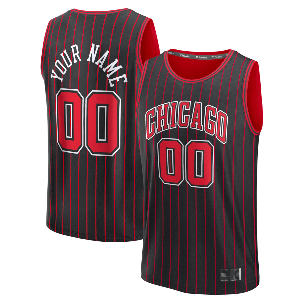 Cooneas Custom Chicago BullsC.Bulls Black Fast Break Jerseys - Icon Edition