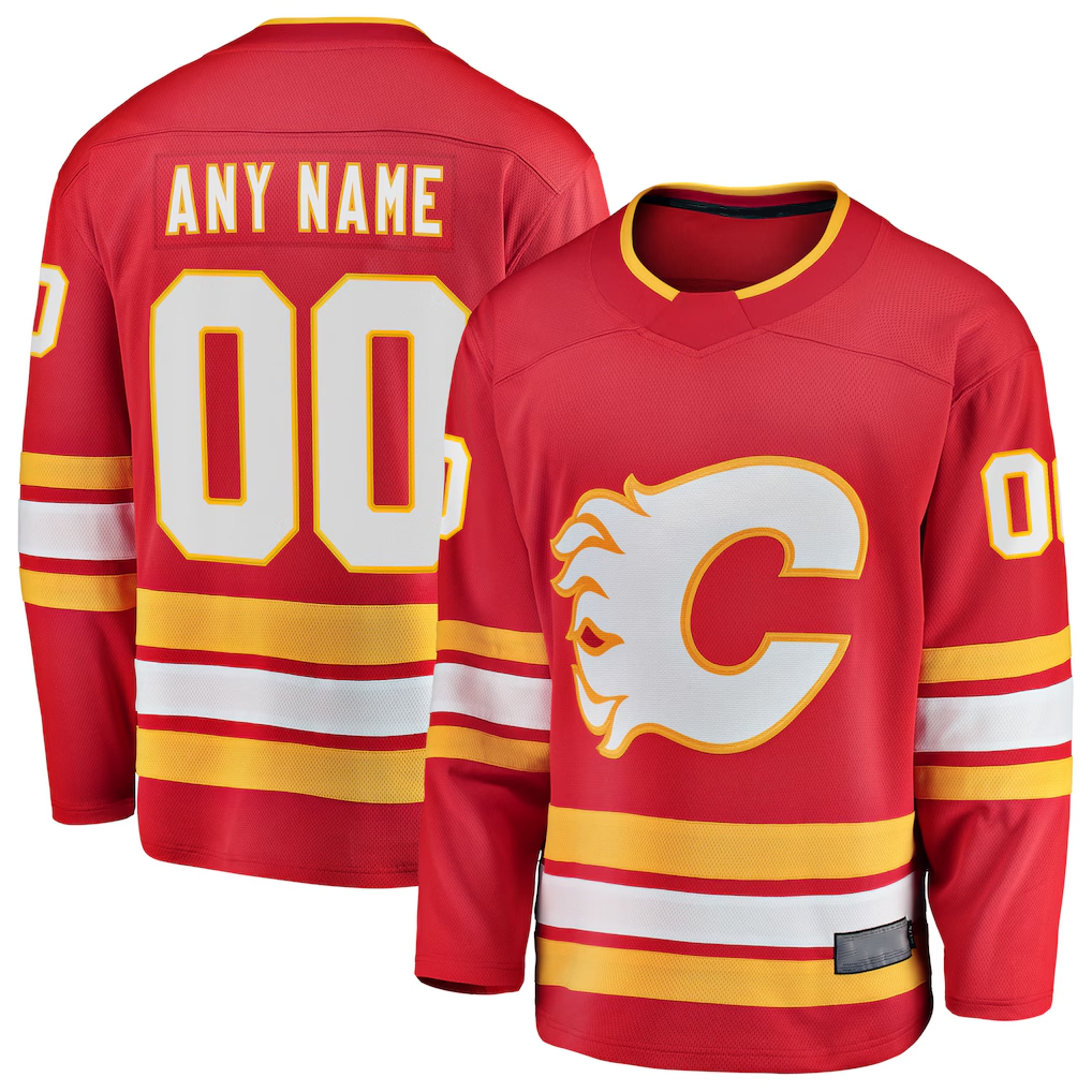 Cooneas Custom C.Flames Red Home Breakaway Jerseys