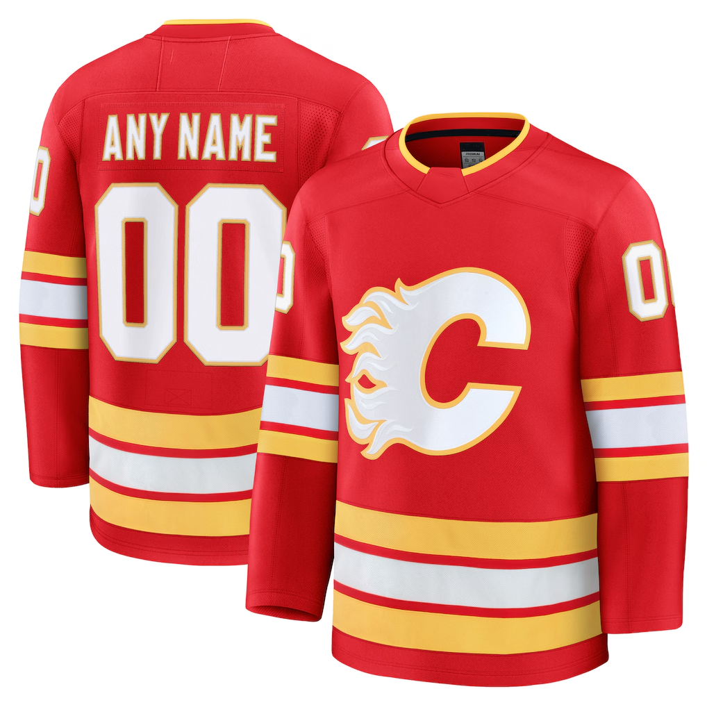 Cooneas Custom C.Flames Red Home Premium Jerseys